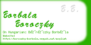 borbala boroczky business card